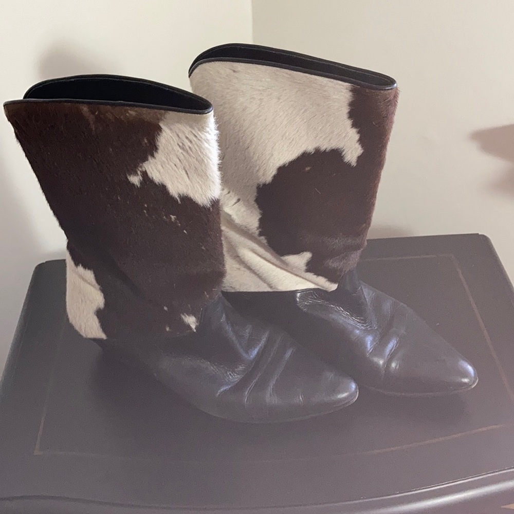 Italian made real cowhide and leather boots